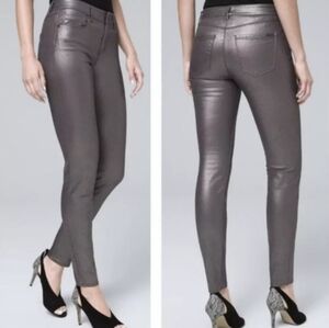 WHBM Metallic Gray Skinny Jean